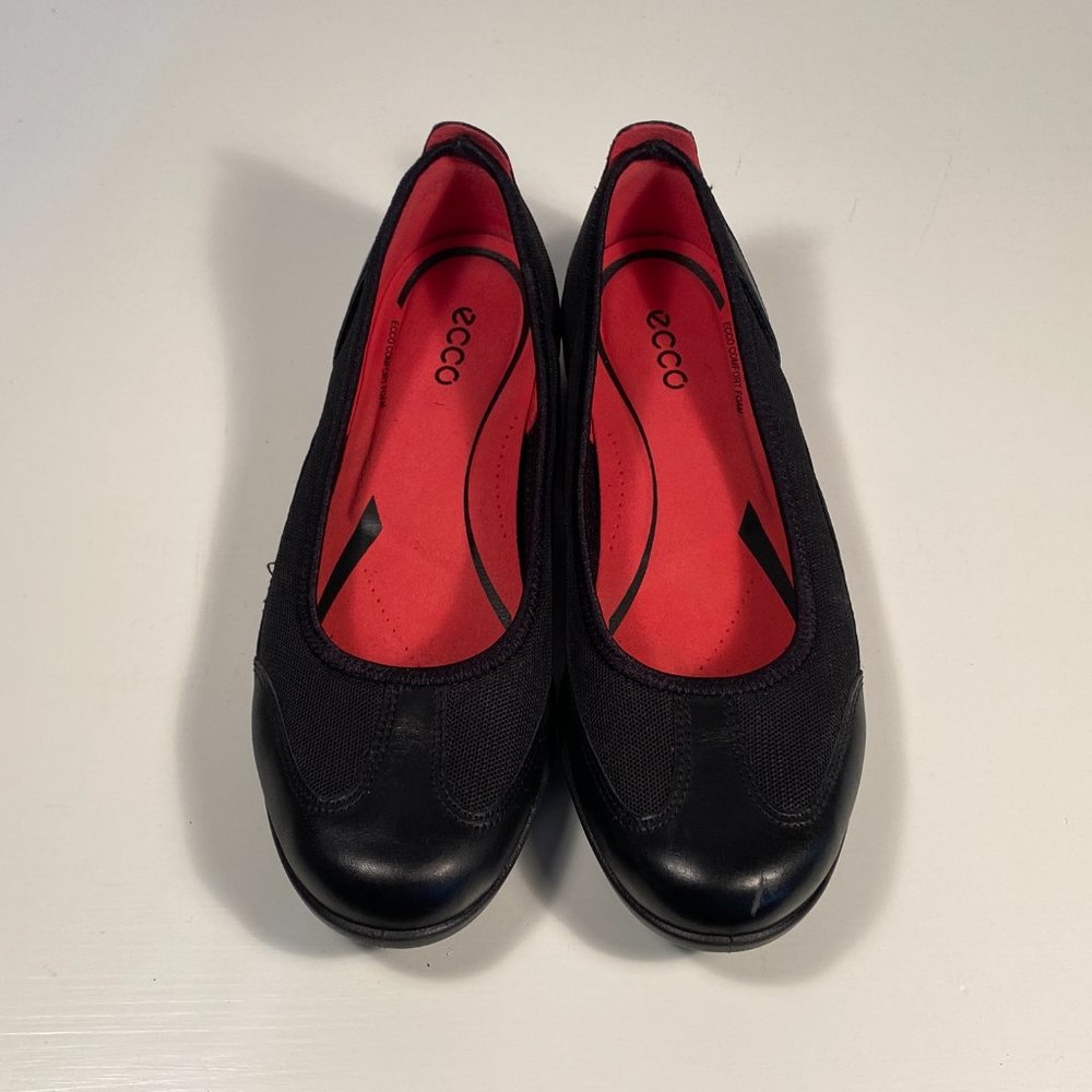Ecco Black Leather Comfort Flats Women 40_4